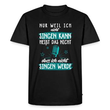 Karaoké Chanteur Chanteur Musique Chantant Microphone Bar - T-shirt Premium bio Homme - noir - Devant - Nico (187cm)