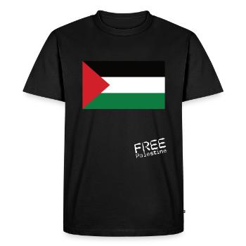 Drapeau de la Palestine - Free Palestine - T-shirt Premium bio Homme - noir - Devant - Nico (187cm)