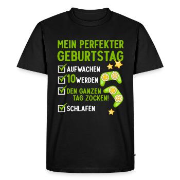 10. Geburtstag Jungen Jungs 10 Jahre Gamer Zocken - Männer Premium Bio T-Shirt - Schwarz - Vorne - Nico (187cm)