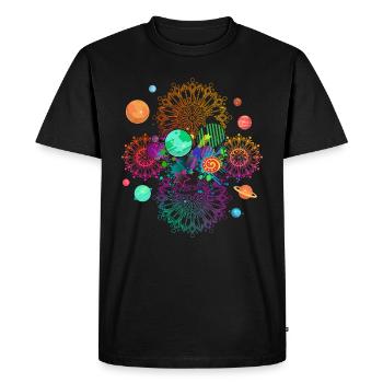 Mandala Psychedelic - T-shirt Premium bio Homme - noir - Devant - Nico (187cm)