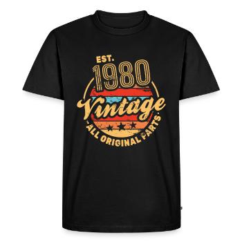EST. 1980 Vintage Toutes les pièces d'origine - T-shirt Premium bio Homme - noir - Devant - Nico (187cm)