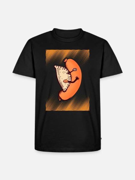 Pierogi Kiełbasa Fleischwurstknödel Kochen - Männer Premium Bio T-Shirt - Schwarz