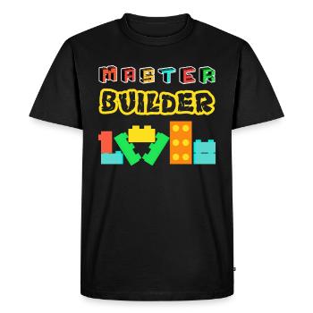 Master Builder Building Bricks Blocks Pieces - Men's Premium Organic T-Shirt - black - Front - Nico (187cm)