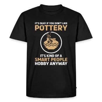 Potier en céramique If you dont like Pottery - T-shirt Premium bio Homme - noir - Devant - Nico (187cm)