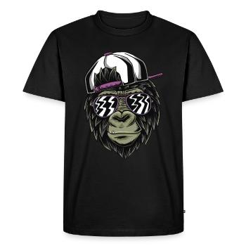 Monkey cool - T-shirt Premium bio Homme - noir - Devant - Nico (187cm)
