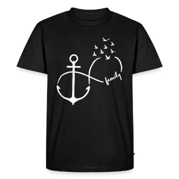 Infinity Family Flying Birds Anchor - Men's Premium Organic T-Shirt - black - Front - Nico (187cm)