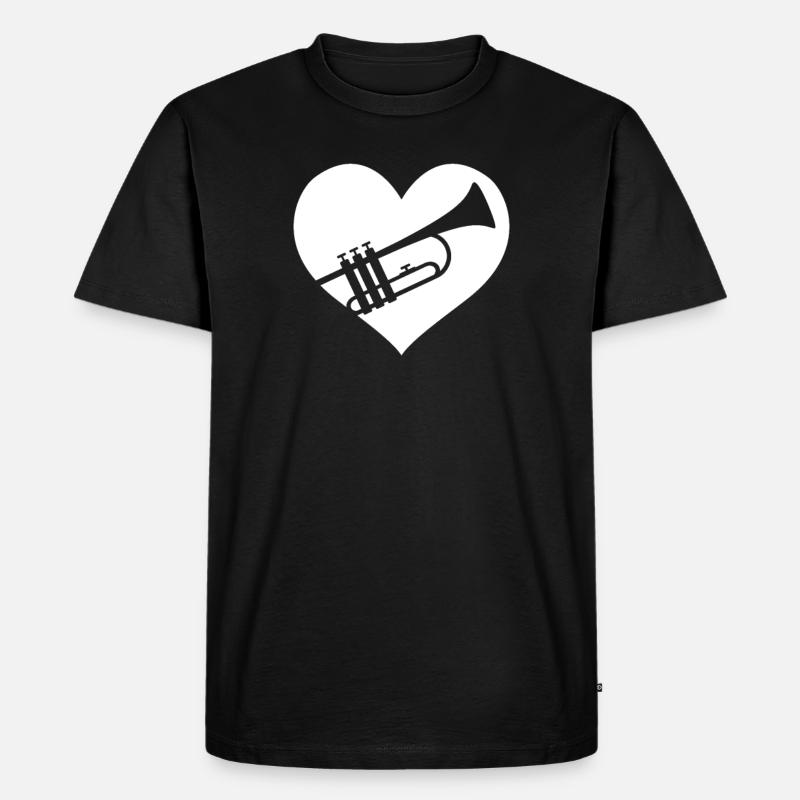 Trompete Trompeter - Männer Premium Bio T-Shirt - Schwarz