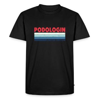 Retro Podologin Édition Limitée Podiatre Pieds - T-shirt Premium bio Homme - noir - Devant - Nico (187cm)