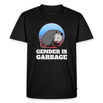 Le genre est une ordure LGBT non binaire - T-shirt Premium bio Homme - noir - Devant - Nico (187cm)