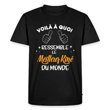 Meilleur Kiné du Monde - T-shirt Premium bio Homme - noir - Devant - Nico (187cm)