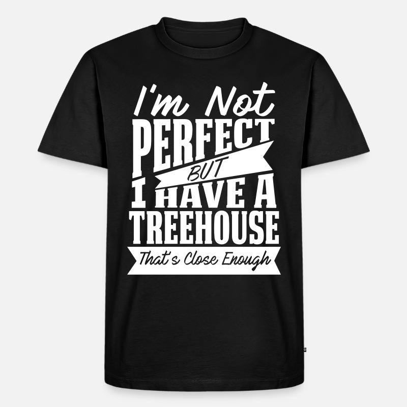 PERFEKT MIT TREEHOUSE - Männer Premium Bio T-Shirt - Schwarz