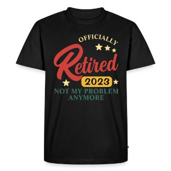 Retraité 2023 Pas mon problème - T-shirt Premium bio Homme - noir - Devant - Nico (187cm)