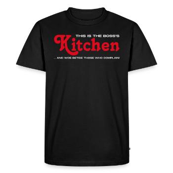 Kitchen, Funny Gift Idea for Christmas & Birthdays - Men's Premium Organic T-Shirt - black - Front - Nico (187cm)