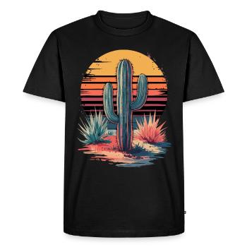 Cactus Cactus Plante du désert - T-shirt Premium bio Homme - noir - Devant - Nico (187cm)