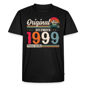 25th Birthday Original December 1999 Volume 99 - Men's Premium Organic T-Shirt - black - Front - Nico (187cm)