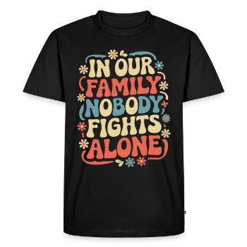 Sensibilisation au cancer Cancer Cancer du sein - T-shirt Premium bio Homme - noir - Devant - Nico (187cm)