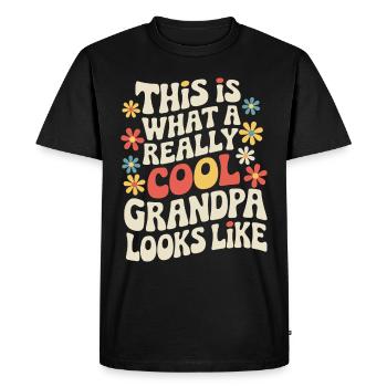 Papy Grand-père Famille Fête des pères - T-shirt Premium bio Homme - noir - Devant - Nico (187cm)