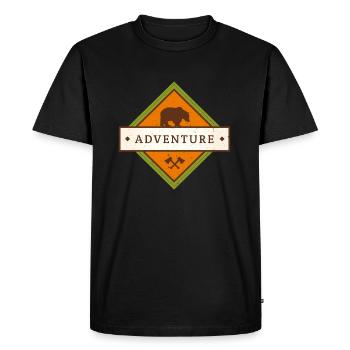 Bear Forest Mountains Randonnée Aventure Wanderlust - T-shirt Premium bio Homme - noir - Devant - Nico (187cm)