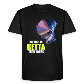 Betta Splendens fighting fish labyrinth fish gift - Men's Premium Organic T-Shirt - black - Front - Nico (187cm)