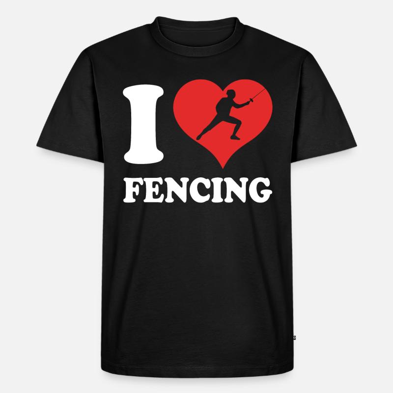 Fechten - Männer Premium Bio T-Shirt - Schwarz
