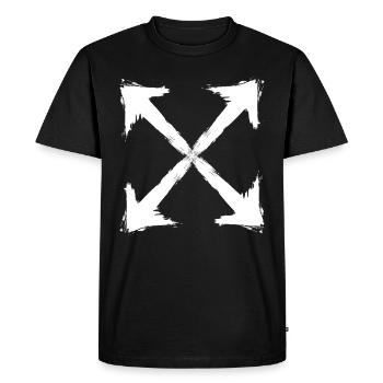 White arrow - T-shirt Premium bio Homme - noir - Devant - Nico (187cm)