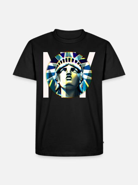 New York Freiheitsstatue - Männer Premium Bio T-Shirt - Schwarz