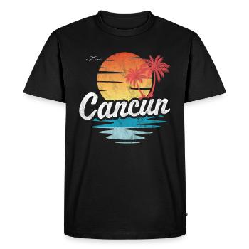 Cancun - T-shirt Premium bio Homme - noir - Devant - Nico (187cm)