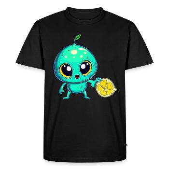 Alien Fruit Magic: Sweet Lime from Space - Men's Premium Organic T-Shirt - black - Front - Nico (187cm)