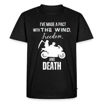 J’ai fait un pacte avec le vent, la liberté et la MORT - T-shirt Premium bio Homme - noir - Devant - Nico (187cm)