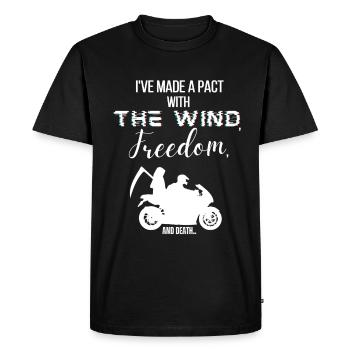 J’ai fait un pacte avec le vent, la liberté et la MORT - T-shirt Premium bio Homme - noir - Devant - Nico (187cm)