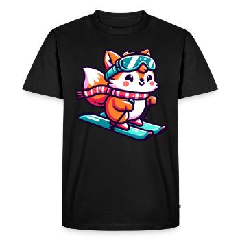 Rotfuchs Ice Hockey - Nimble player on the ice - Men's Premium Organic T-Shirt - black - Front - Nico (187cm)