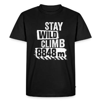 Défi Vélo d’Endurance Mont Everest 8848 m - T-shirt Premium bio Homme - noir - Devant - Nico (187cm)