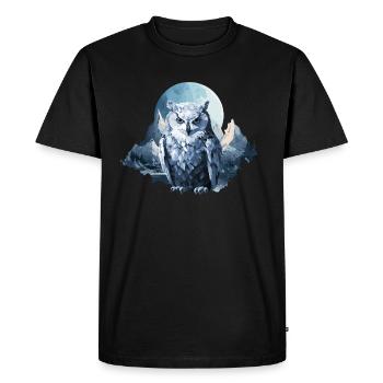 Snow Owl - Men's Premium Organic T-Shirt - black - Front - Nico (187cm)