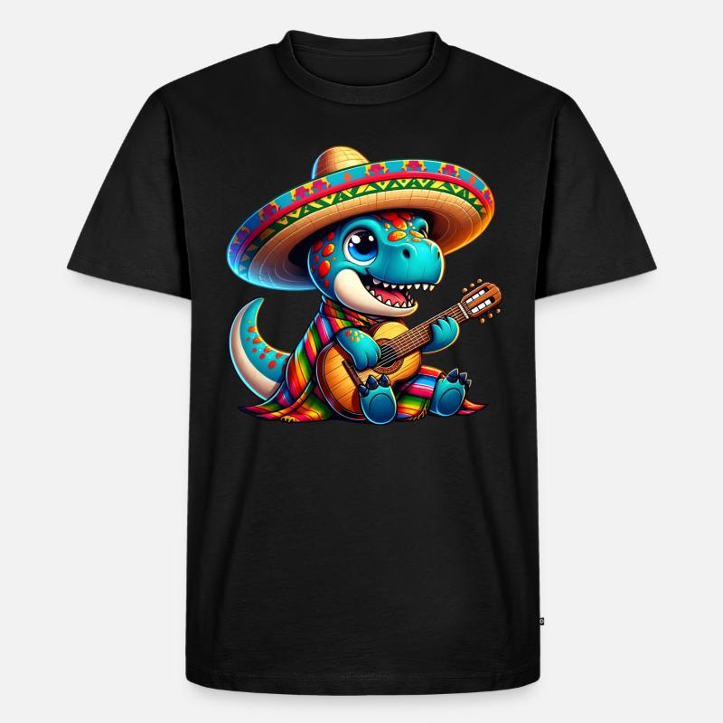 Cinco de Mayo Dino Trex - Männer Premium Bio T-Shirt - Schwarz
