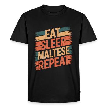 Manger. Dormir. Maltais. Répéter. - T-shirt Premium bio Homme - noir - Devant - Nico (187cm)