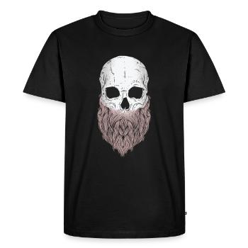 Skull with beard - Men's Premium Organic T-Shirt - black - Front - Nico (187cm)