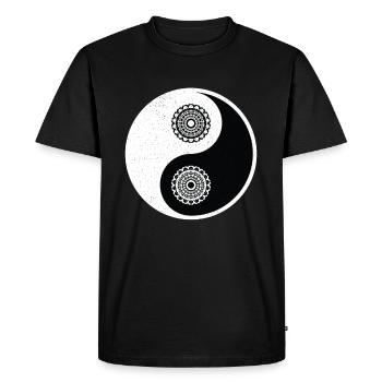Ying Yang - Men's Premium Organic T-Shirt - black - Front - Nico (187cm)