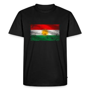 Kurdistan Kurdish flag for Kurds - Men's Premium Organic T-Shirt - black - Front - Nico (187cm)