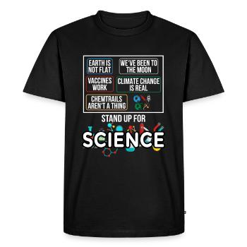 Stand Up for Science Funny conspiracy theory - Men's Premium Organic T-Shirt - black - Front - Nico (187cm)