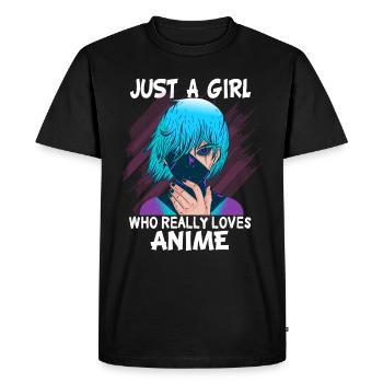 Juste une fille qui aime le cadeau Anime Manga Kawaii - T-shirt Premium bio Homme - noir - Devant - Nico (187cm)