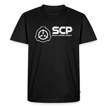 SCP Foundation saying graphic motto - Men's Premium Organic T-Shirt - black - Front - Nico (187cm)