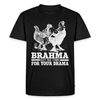 Funny Brahma Chicken Rooster Saying Motif Gift - Men's Premium Organic T-Shirt - black - Front - Nico (187cm)