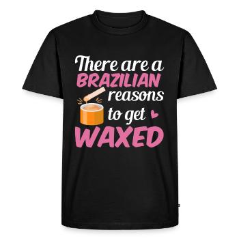 Funny cosmetics saying waxing beauty - Men's Premium Organic T-Shirt - black - Front - Nico (187cm)