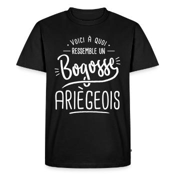 ariègeois bogosse Cadeau humour ariège - T-shirt Premium bio Homme - noir - Devant - Nico (187cm)