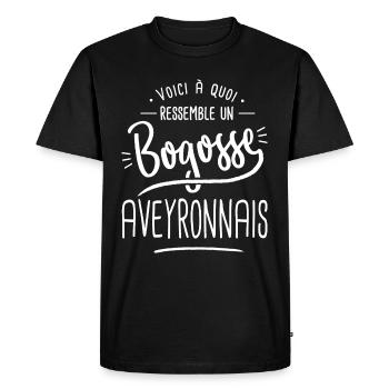 aveyronnais bogosse Cadeau humour aveyron - T-shirt Premium bio Homme - noir - Devant - Nico (187cm)