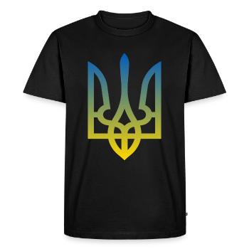 Ukraine Armoiries paix Liberté Démocratie Geschen - T-shirt Premium bio Homme - noir - Devant - Nico (187cm)