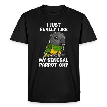 Senegal Parrot Carrot Parrot Kawaii - Men's Premium Organic T-Shirt - black - Front - Nico (187cm)
