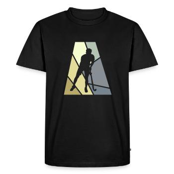 Field hockey field hockey stick - Men's Premium Organic T-Shirt - black - Front - Nico (187cm)