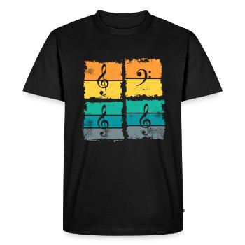 Bass Bass Key Musician Bassist Retro Vintage - Men's Premium Organic T-Shirt - black - Front - Nico (187cm)