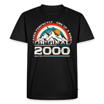 24th Birthday Vintage December 2000 Vintage - Men's Premium Organic T-Shirt - black - Front - Nico (187cm)